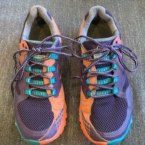 Merrell all out charge Womens size 7 shoes purple orange trail running sneakers